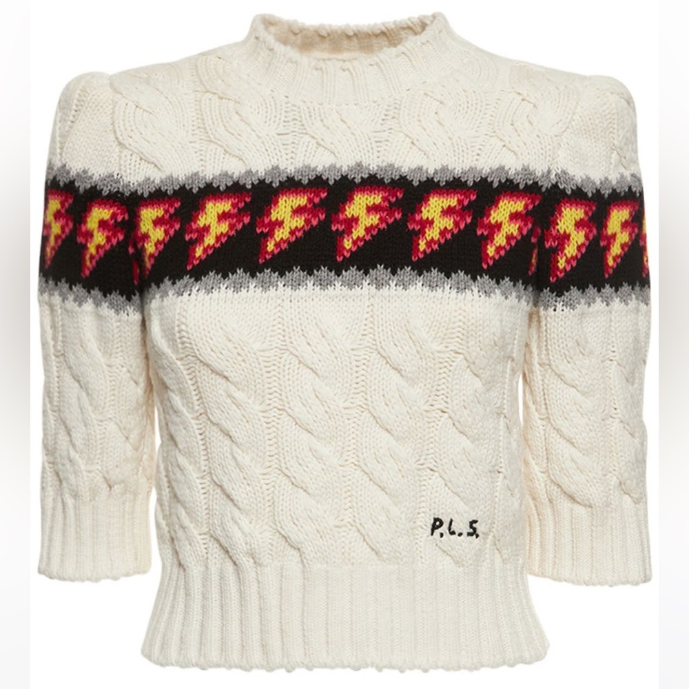 Philosophy di Lorenzo Serafini Lightning Bolt cropped sweater 38 size 2 Small